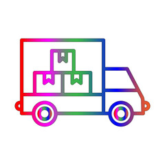 Cargo truck line gradient icon