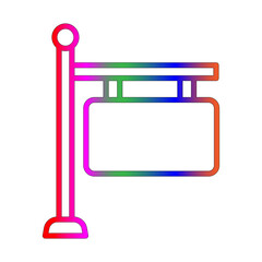 Signboard line gradient icon