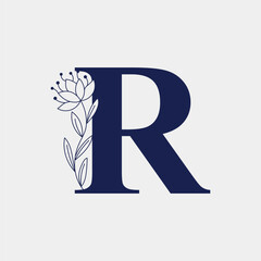 R Letter Minimalist Beauty Care Logo Design