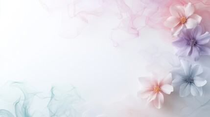 Delicate pastel flowers on soft background create a serene, calming aesthetic. Ideal for spring or floral themes.