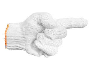 Gesture hand in a Work gloves isolated on transparent background, PNG File