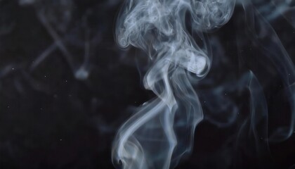 ethereal swirling smoke on black background, abstract vapor pattern, mystical fog, artistic texture for design projects