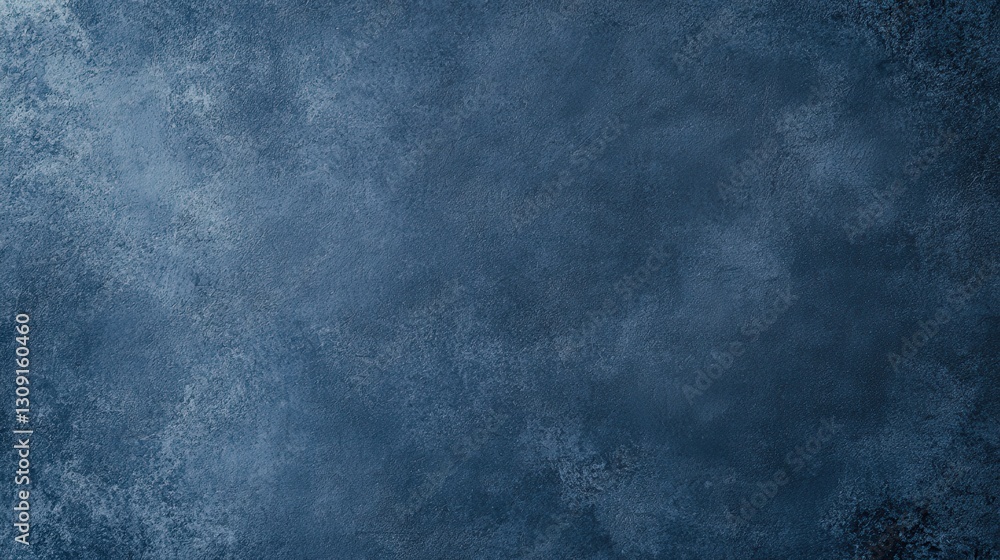 Poster a textured dark blue background with a subtle, misty appearance, creating a serene and atmospheric e