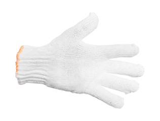 Gesture hand in a Work gloves isolated on transparent background, PNG File