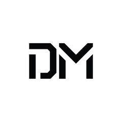 Obraz premium DM monogram logo design letter text name symbol monochrome logotype alphabet character simple logo