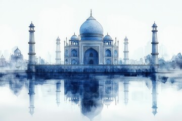 Obraz premium Majestic Taj Mahal reflected in tranquil water