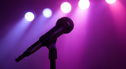 Obraz premium พร้อมร้องเพลง! เวทีดนตรีและแสงสีสุดตระการตา