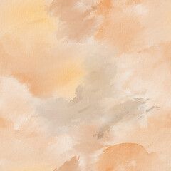 Watercolor art seamless background. Sundial and sage leaf earthy color watercolour texture for cards, flyers, poster, banner. Brushstrokes and splashes. Painted template for design.