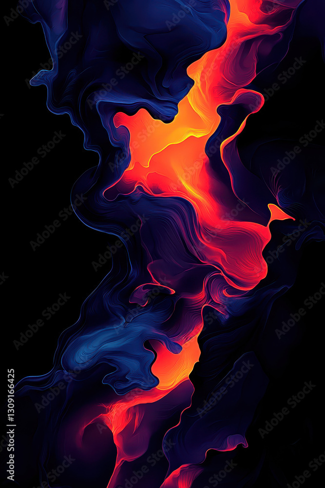 Poster immerse yourself in the vibrant flow of abstract art: an emotional and dynamic exploration of color 