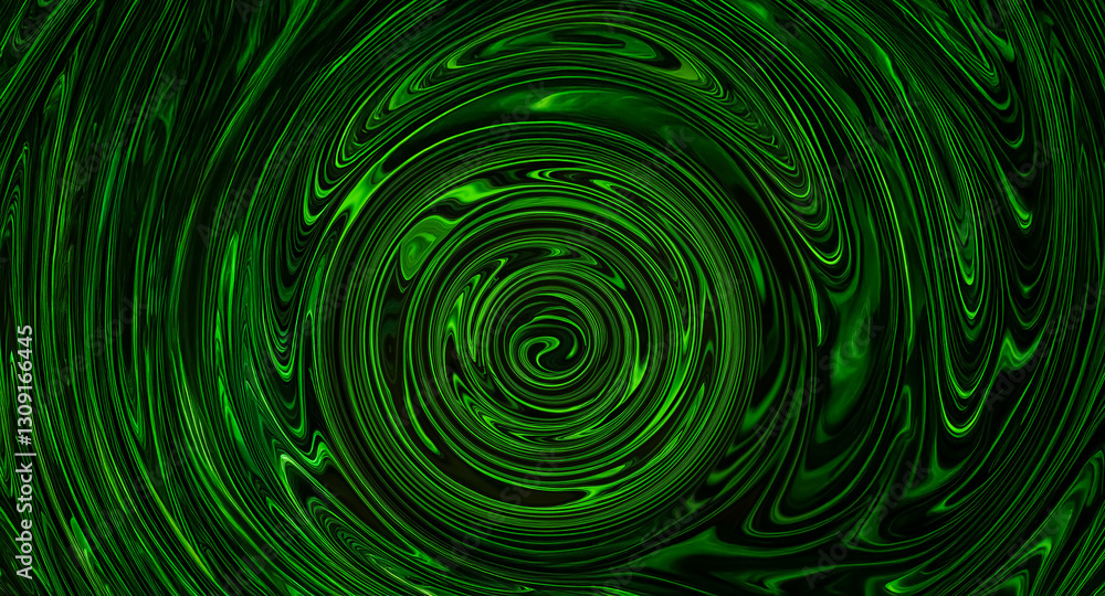 Leinwandbilder A swirling green abstract vortex pattern. Circular motion and depth created by vibrant green lines. Hypnotic and dynamic design.
