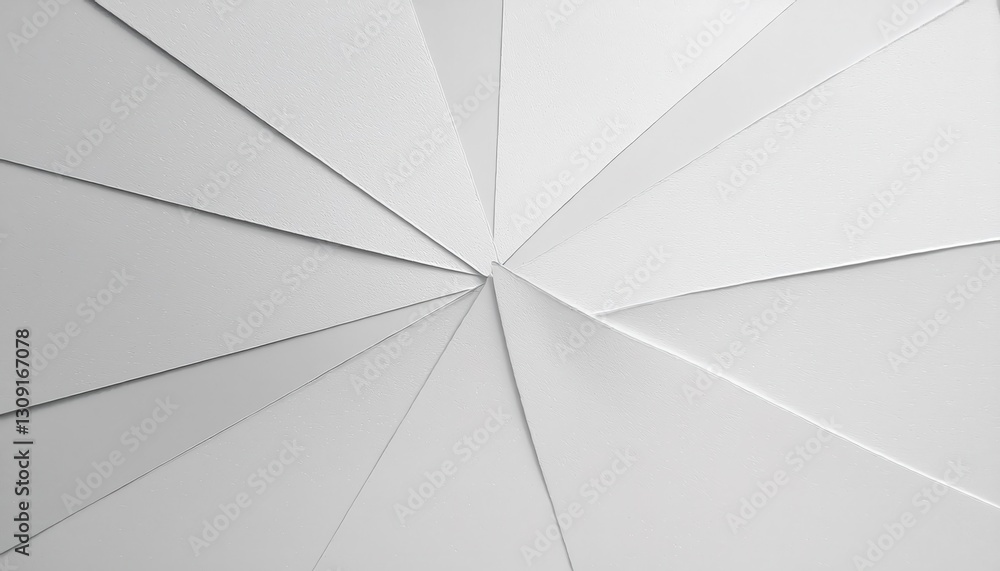 Fototapete abstract composition of overlapping white textured paper sheets with sharp geometric lines, perfect for minimalistic design background