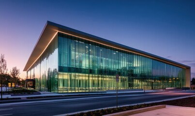 Modern Building with Glass Facade