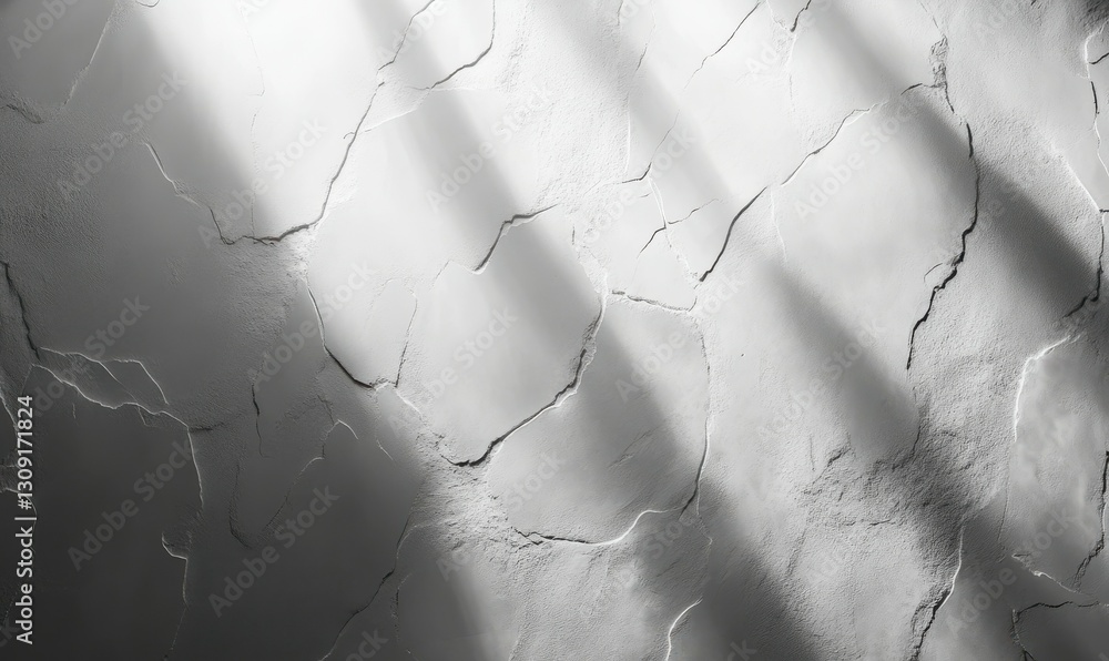 Poster abstract texture of white plaster with subtle cracks and imperfections, illuminated by diffused ligh