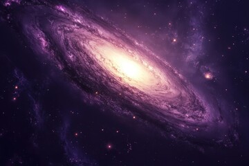 Obraz premium A spiral galaxy shining brightly among scattered twinkling stars above