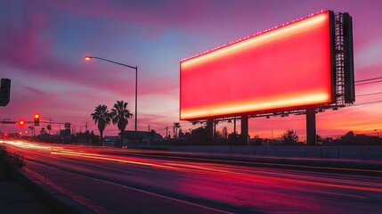 An image of a brightly lit large billboard
