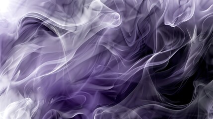 Abstract digital art with swirling, translucent purple and white shapes creating a dreamy and ethereal effect.