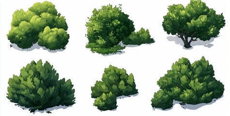Lush Green Bushes Collection