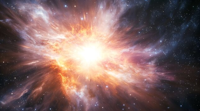 Cosmic explosion, nebula, space, starburst, astronomical event, distant galaxy, high-resolution, scientific background