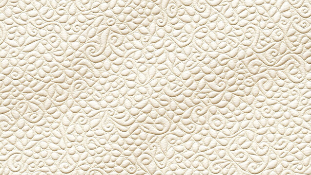 Fototapeta Luxurious Cream-Colored Embossed Fabric with Organic Pattern for Interior Design 