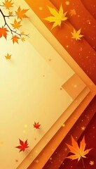 Abstract burnt orange autumn backdrop with sharp geometric lines and angles , foliage, geometric