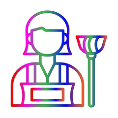 Maid line gradient icon