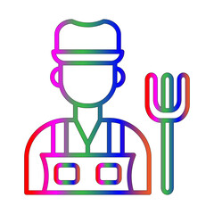 Farmer line gradient icon