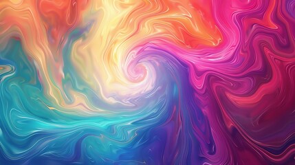 Fototapeta premium A colorful abstract background with swirling shades of blue, purple, red, orange, and yellow.