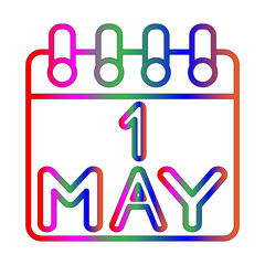 Labour day line gradient icon