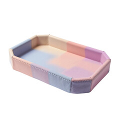 Pastel-colored low trays and stands for small bathroom items, stylish and practical storage solutions