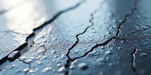Close-up of silver with deep scratches, metallic sheen, oxidized, foil