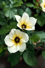 Ai generate a tunera flower in the garden that always blooms in the morning