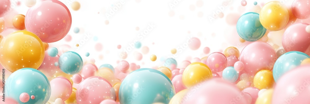 Poster abstract background with pastel overlaying bubbles background over soft focus smooth clean
