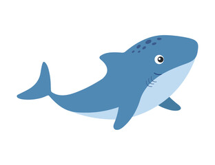 Naklejka premium Cute shark, cartoon sea animal isolated illustration, hand drawn vector clipart for kids