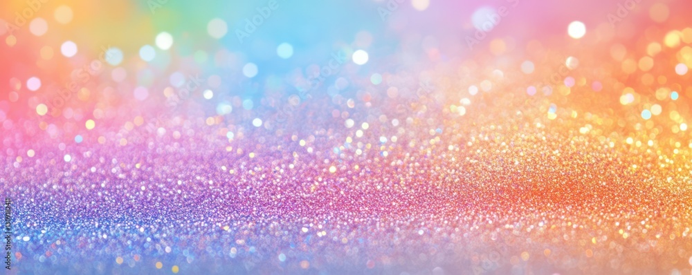 Aufkleber vibrant bokeh background featuring defocused multicolored lights and shimmering glitter, creating fe