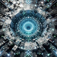 Quantum Computer Core: Abstract 3D Future Tech Scene