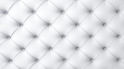 Luxury white leather upholstery displaying intricate diamond stitched pattern with decorative buttons, highlighting refined interior design