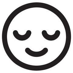 Obraz premium Relaxed peaceful face vector icon emoji illustration for calm expression