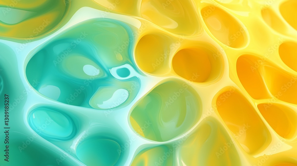 Poster abstract background with yellow and blue bubbles. abstract abstract colors and patterns on the backg
