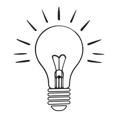 Ignite Creativity with Light Bulb Hand Drawn Vector Illustration