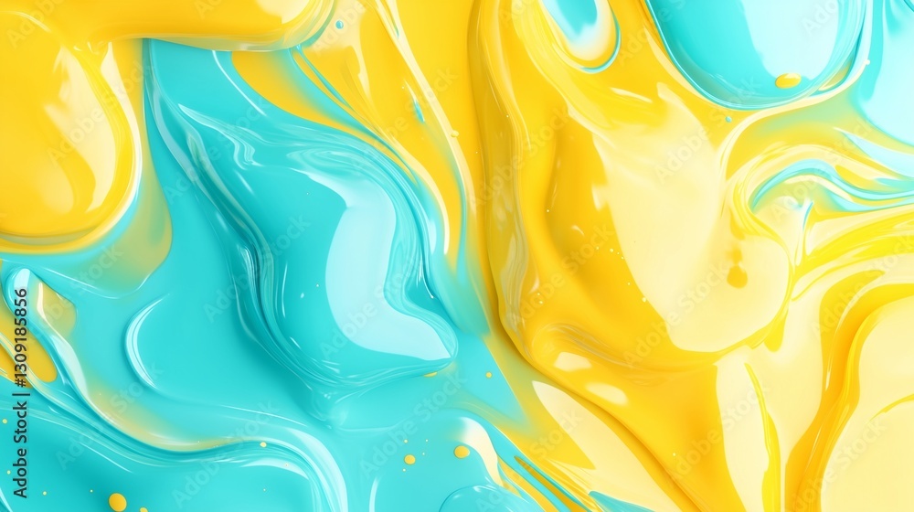 Aufkleber abstract background with yellow and blue bubbles. abstract abstract colors and patterns on the backg