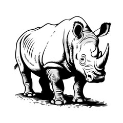 Obraz premium Majestic Rhino Vector Illustration Wildlife Art Safari Design