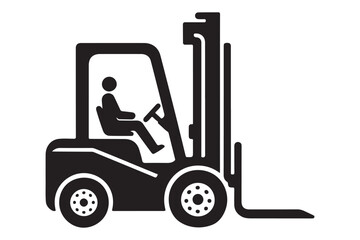 Forklift Silhouette Illustration Material Handling Equipment for Logistics
