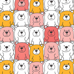 Cute bear cartoon pattern