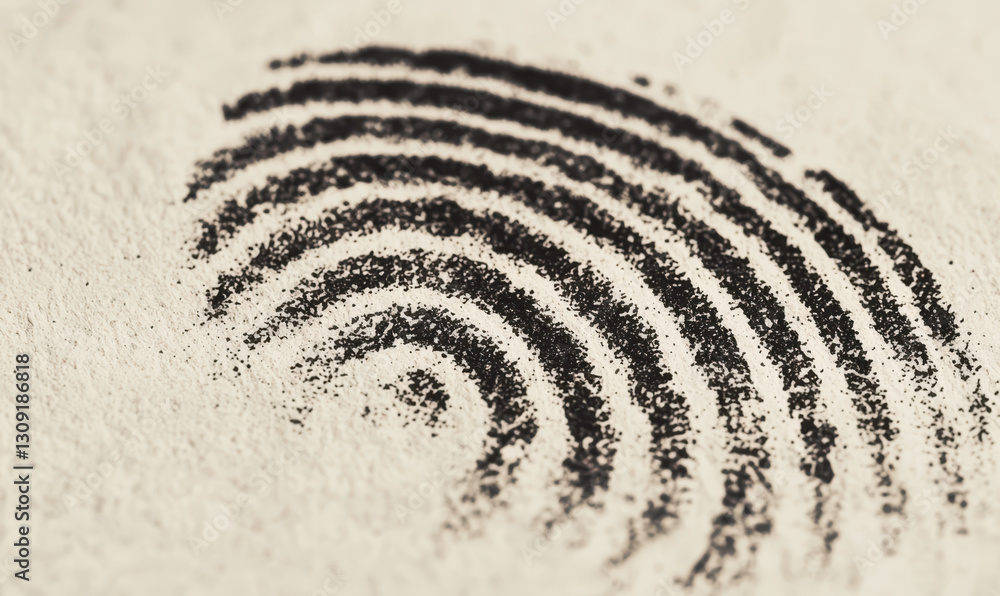 Poster exploring the intricacies of fingerprint patterns: artistic representation in monochrome textures