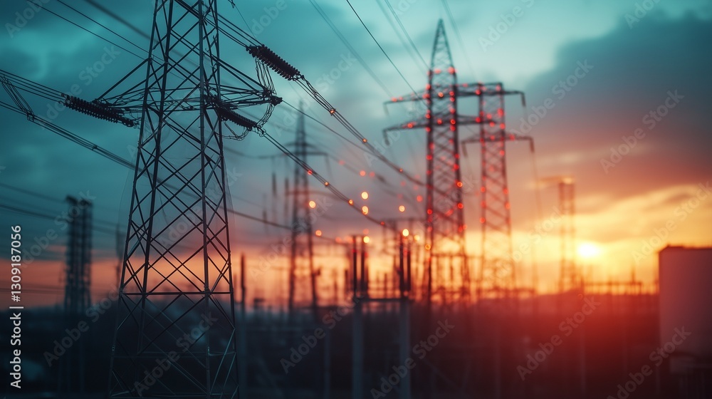 Poster an industrial pipe with blurred background. energy is the most important factor in determining the h
