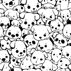 Cute dog cartoon pattern
