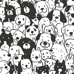 Cute dog cartoon pattern
