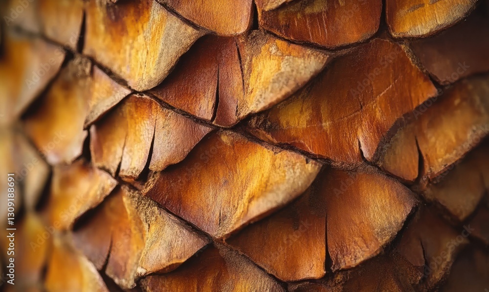 Poster close-up of textured tree bark illuminated by warm natural light highlighting its intricate and eart