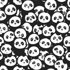Cute panda cartoon pattern
