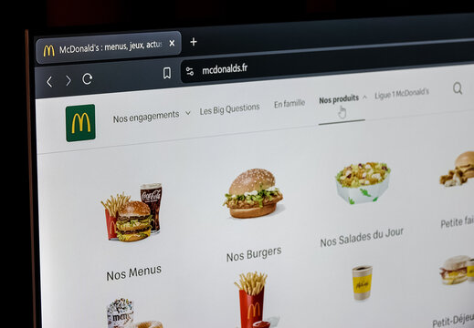 Page site internet mcdonalds.fr